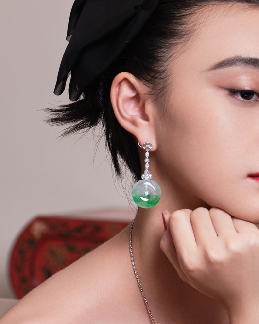 Jadeite Peace Buckle Drop Earrings No. 01