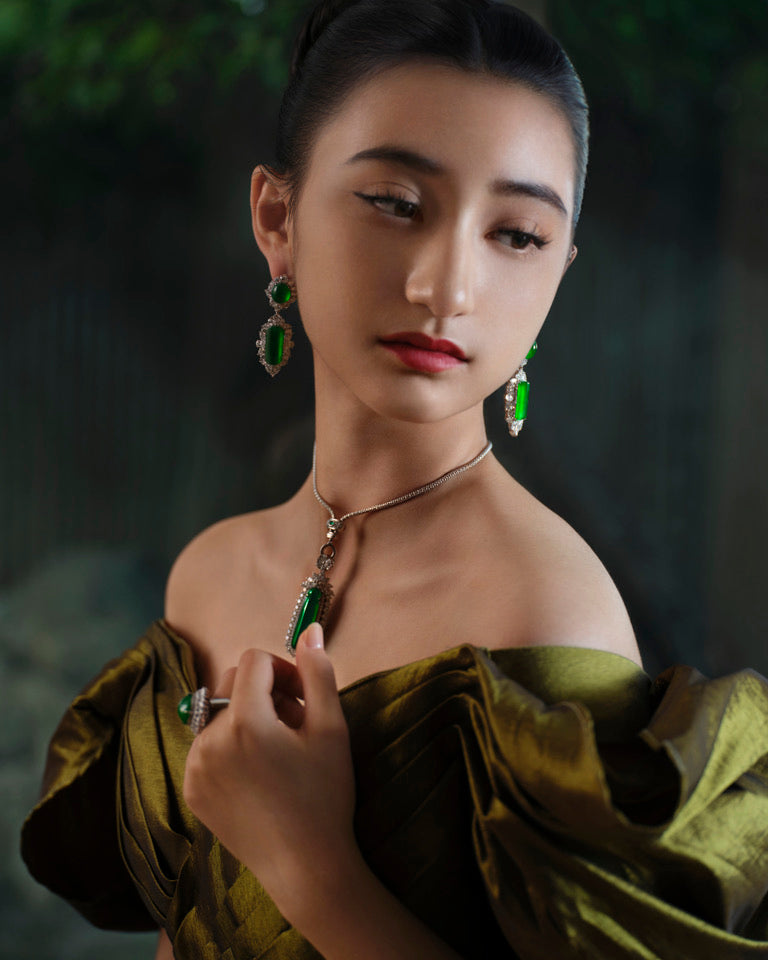 Jadeite Drop Earrings No. 02