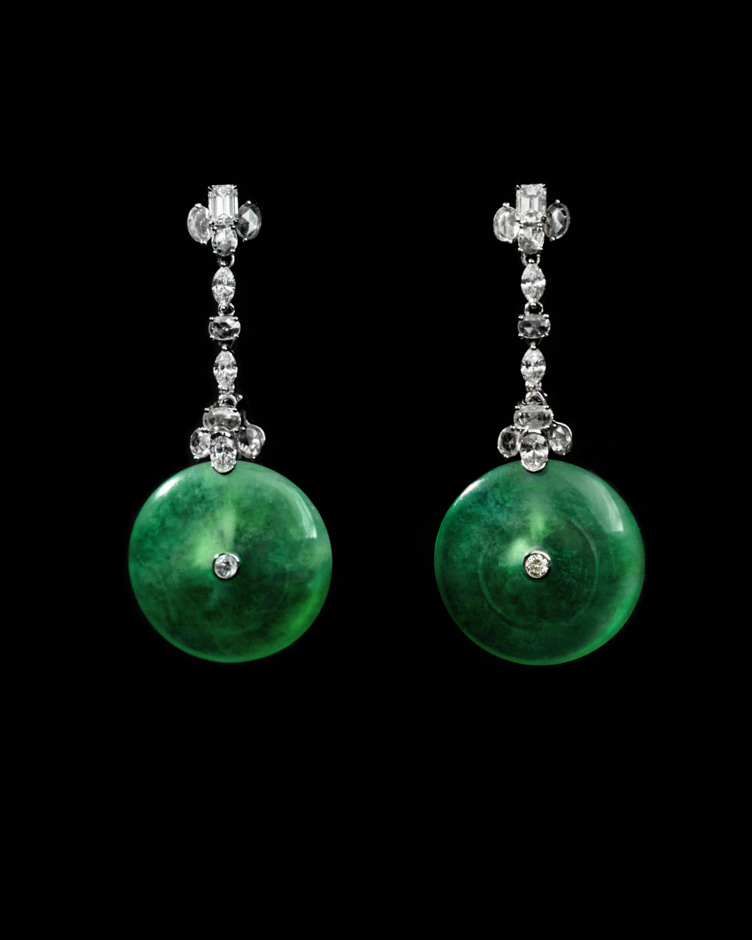 Jadeite Peace Buckle Drop Earrings No. 01