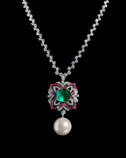 Emerald Pearl Necklace No. 01