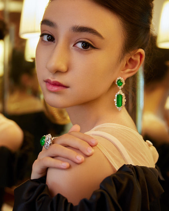 Jadeite Drop Earrings No. 02