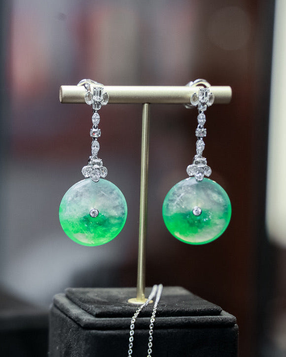 Jadeite Peace Buckle Drop Earrings No. 01