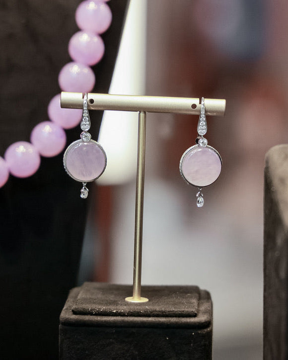 Lavender Jadeite Earrings No. 01