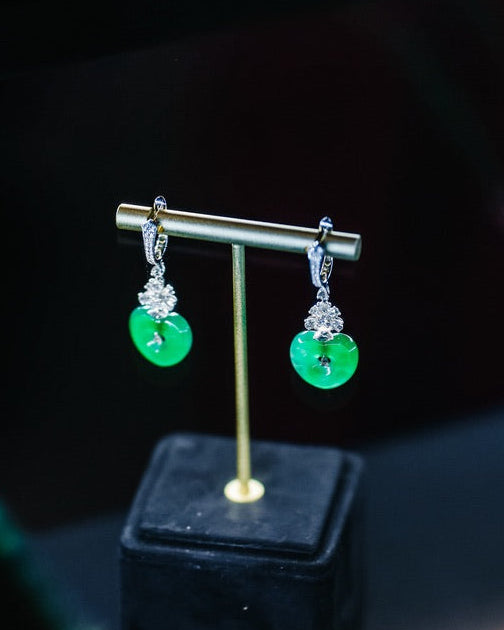 Jadeite Heart Earrings No. 02