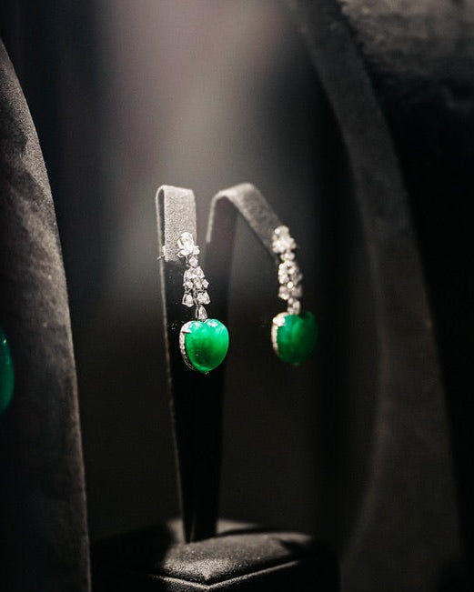 Jadeite Heart Earrings No. 01