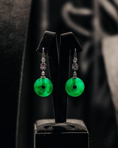 Jadeite Peace Buckle Drop Earrings No. 02