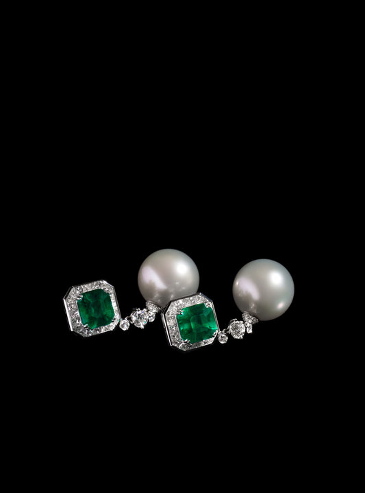Emerald Pearl Earrings No. 02