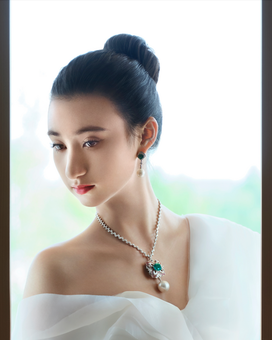 Emerald Pearl Earrings No. 02